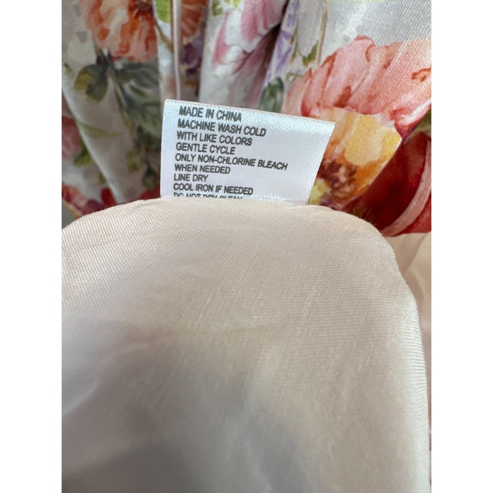 Alex Marie Floral Puff Sleeve Smocked Midi Dress Large Pink Coquette Romantic - Picture 10 of 16